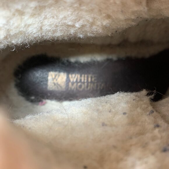 WHITE MOUNTAIN Brown Suede Shearling Lined Moccasins Ankle Boots Women 7M - Picture 8 of 9